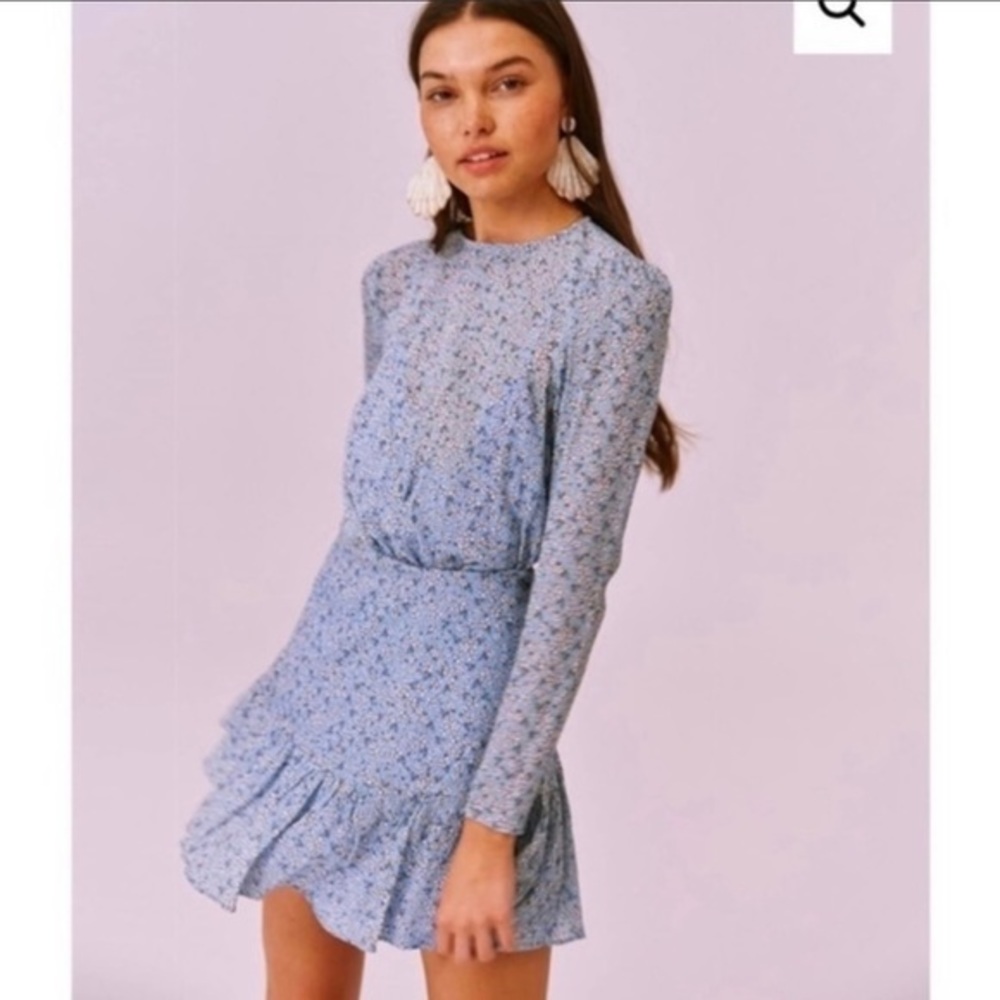 Finders Keepers Blossom Mini Dress In Blue Floral Size XS